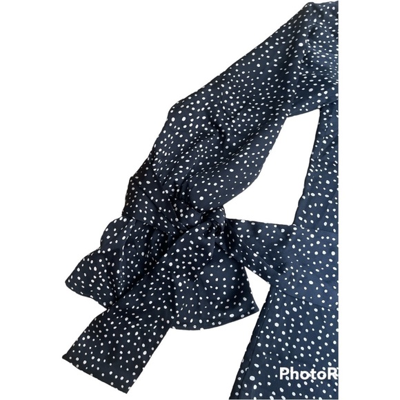 Banana Republic Dillon Black White Polka Dot Button Down Shirt Women’s Small - Picture 2 of 5